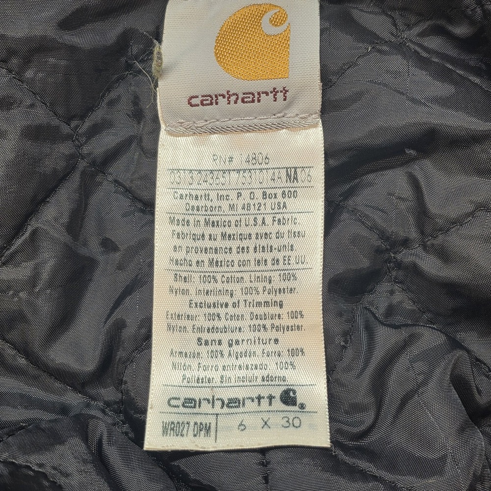 Vintage Carhartt WR027 Women's 6x30 Dark Plum Insulated Bib Overalls Distressed - Picture 6 of 15